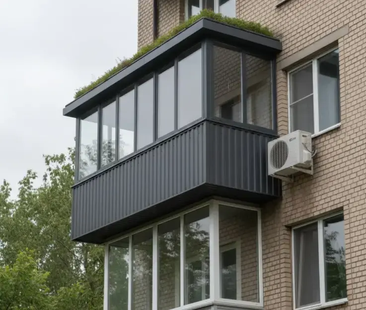 Вынос балкона по полу в Киеве | Расширение Стандарт Вікна 5